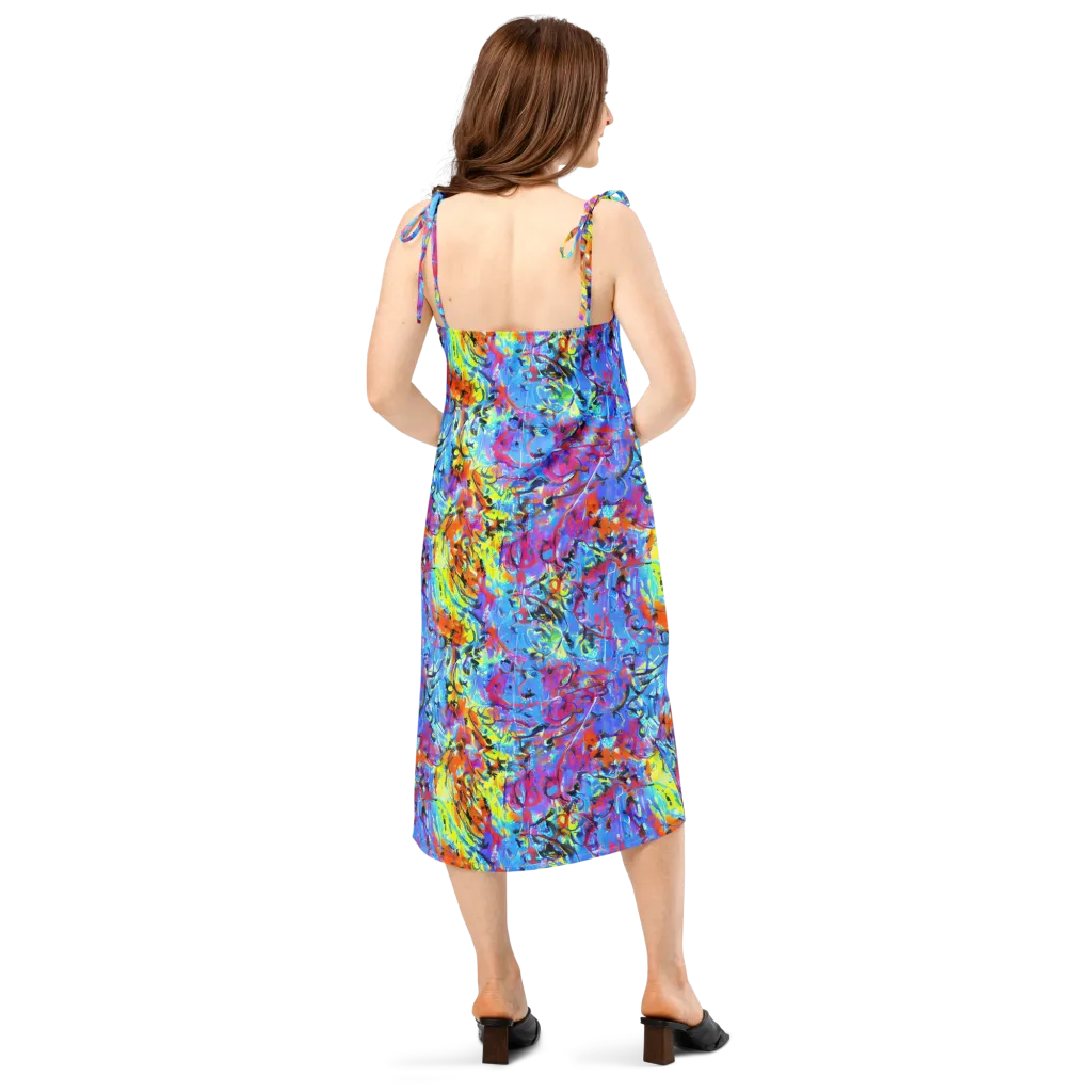 Electric Fervor on Slip Dress — Back
