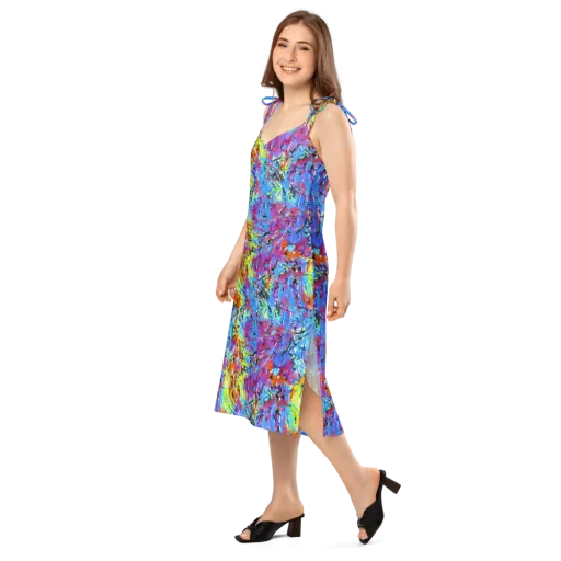 Electric Fervor on a Slip Dress