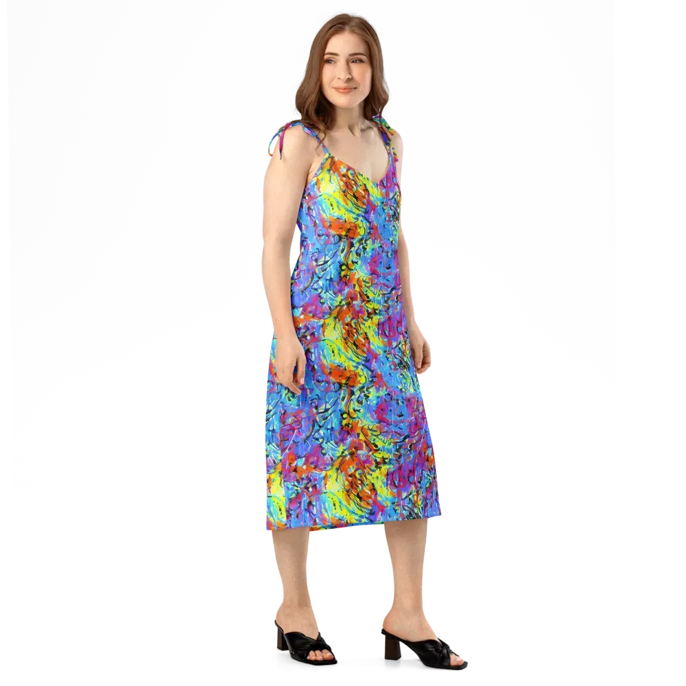 Electric Fervor on Slip Dress — Right Front