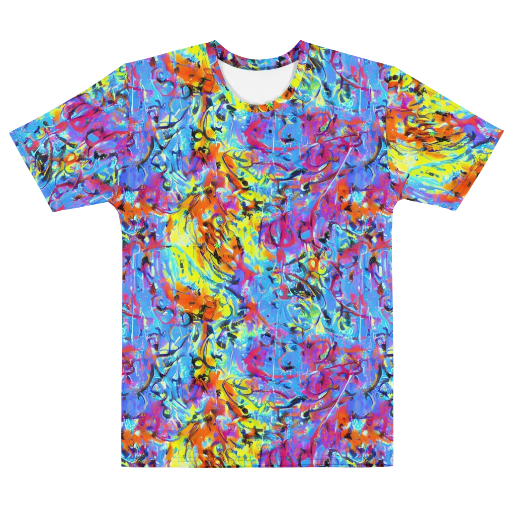 Electric Fervor on Men's Cotton Crew Neck T-Shirt — Front