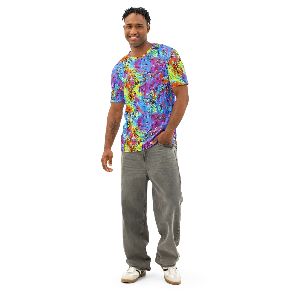 Electric Fervor on Men's Cotton Crew Neck T-Shirt — Front