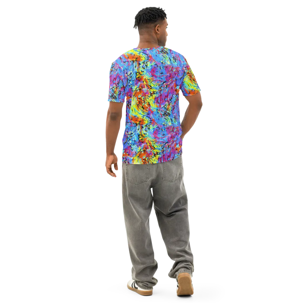 Electric Fervor on Men's Cotton Crew Neck T-Shirt — Back