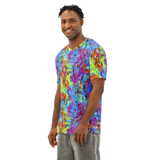 Electric Fervor on a Men's Cotton Crew Neck T-Shirt