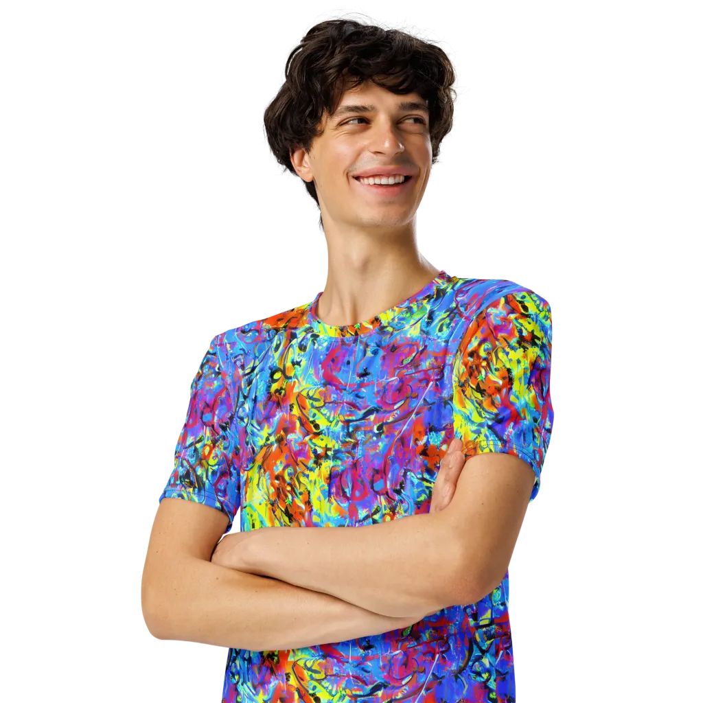 Electric Fervor on Men's Crew Neck T-Shirt — Left Front