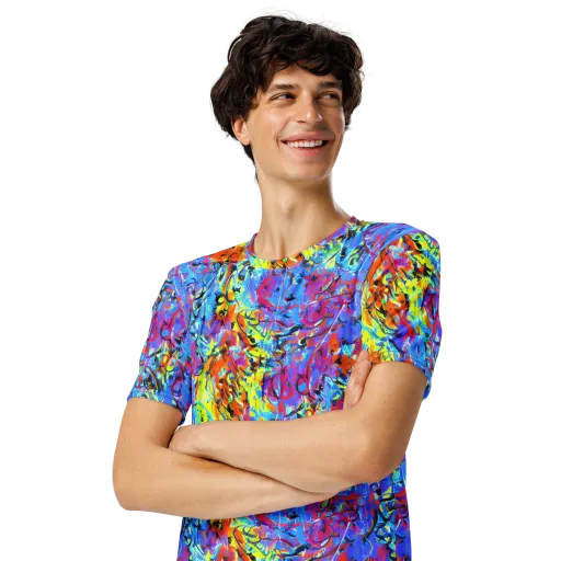 Electric Fervor on a Men's Crew Neck T-Shirt