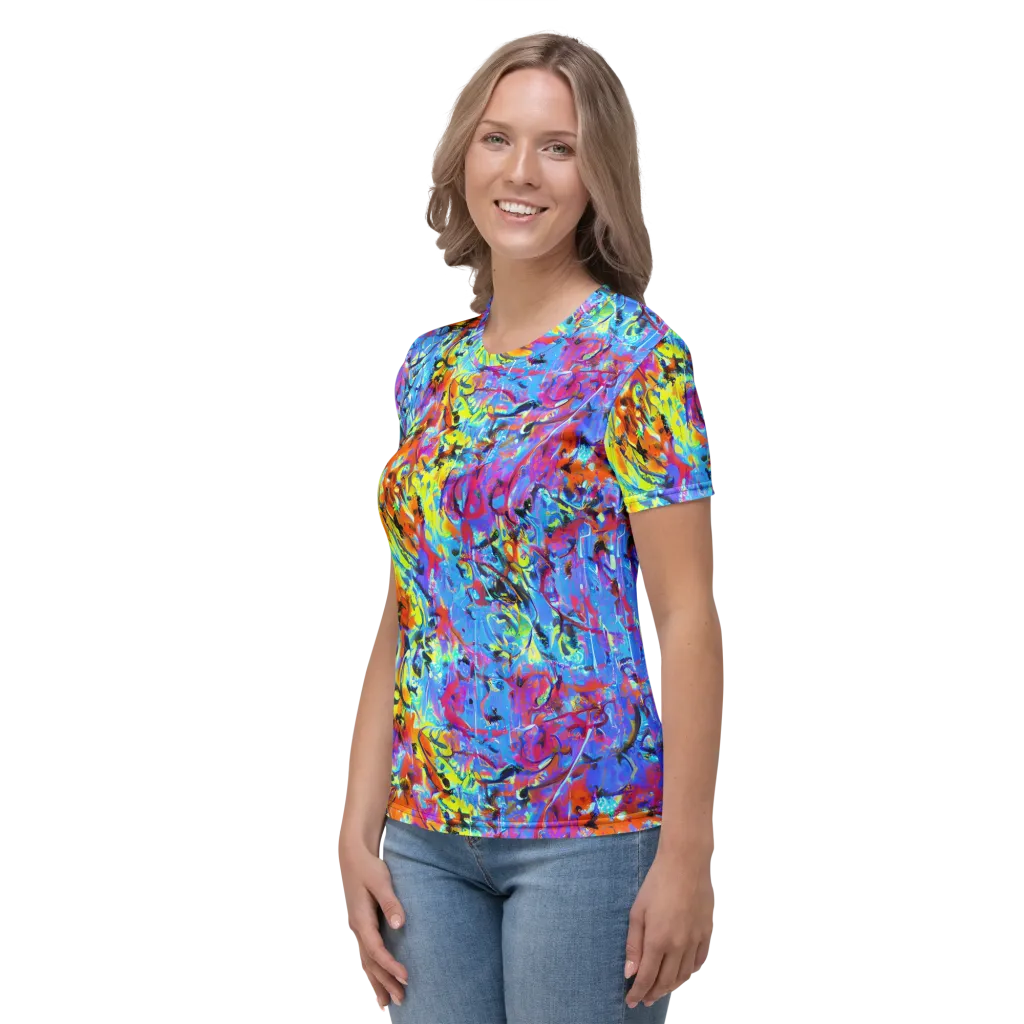 Electric Fervor on Women's Crew Neck T-Shirt — Left