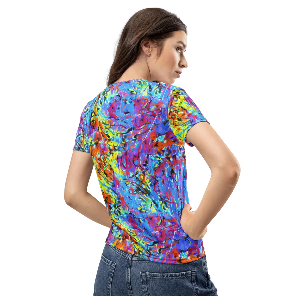 Electric Fervor on Women's Crew Neck T-Shirt — Back