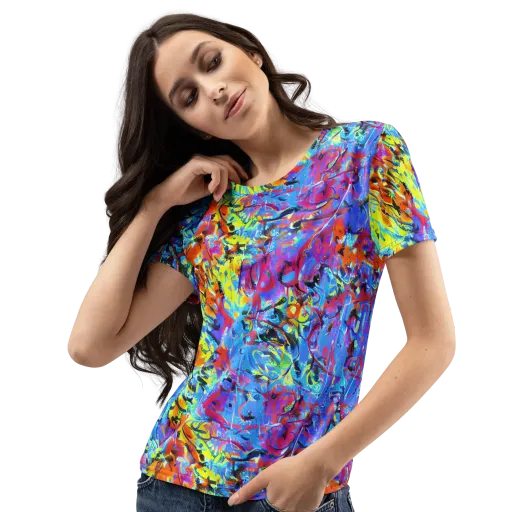 Electric Fervor on a Women's Crew Neck T-Shirt