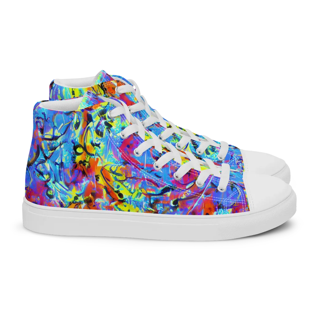 Electric Fervor on Women's High Top Canvas Shoes — Right