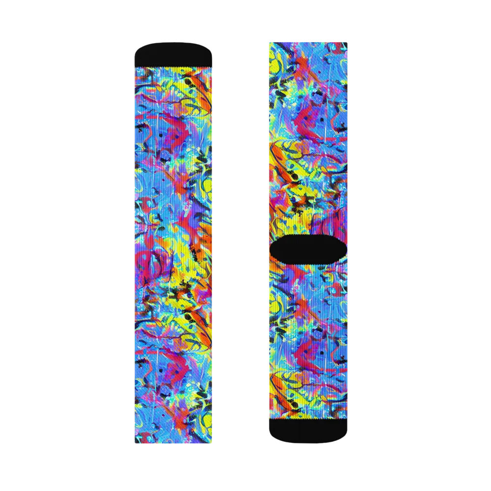 Electric Fervor on Socks — Left Sock