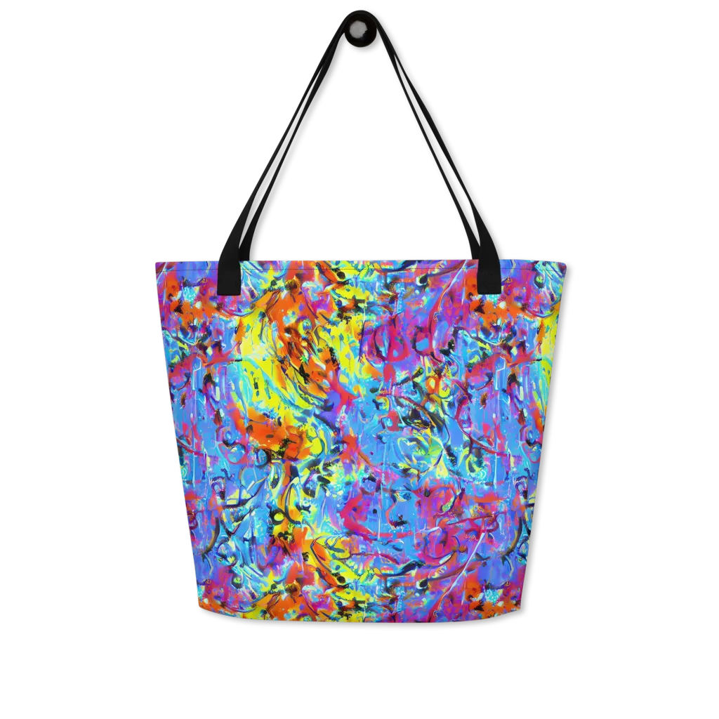 Electric Fervor on Large Tote Bag W/ Pocket — Front
