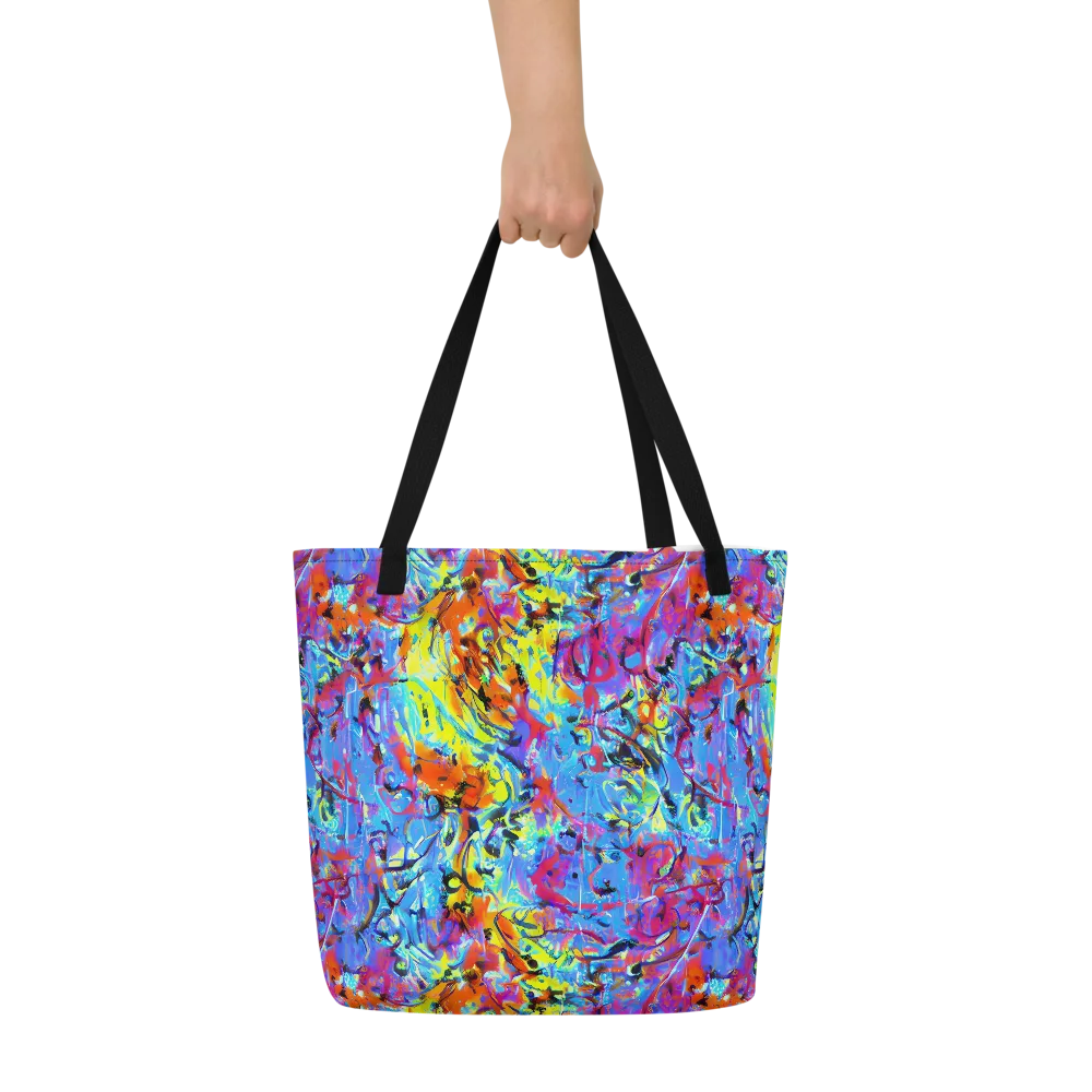 Electric Fervor on Large Tote Bag W/ Pocket — Front