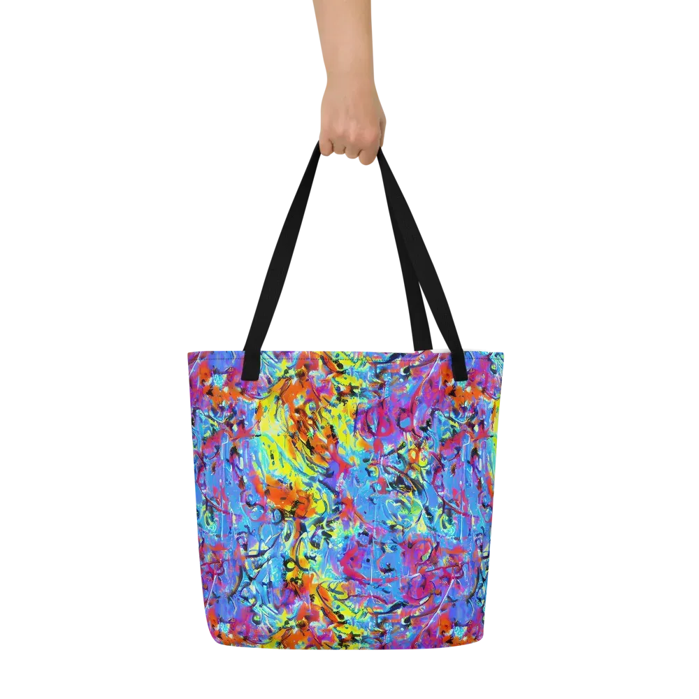 Electric Fervor on Large Tote Bag W/ Pocket — Front