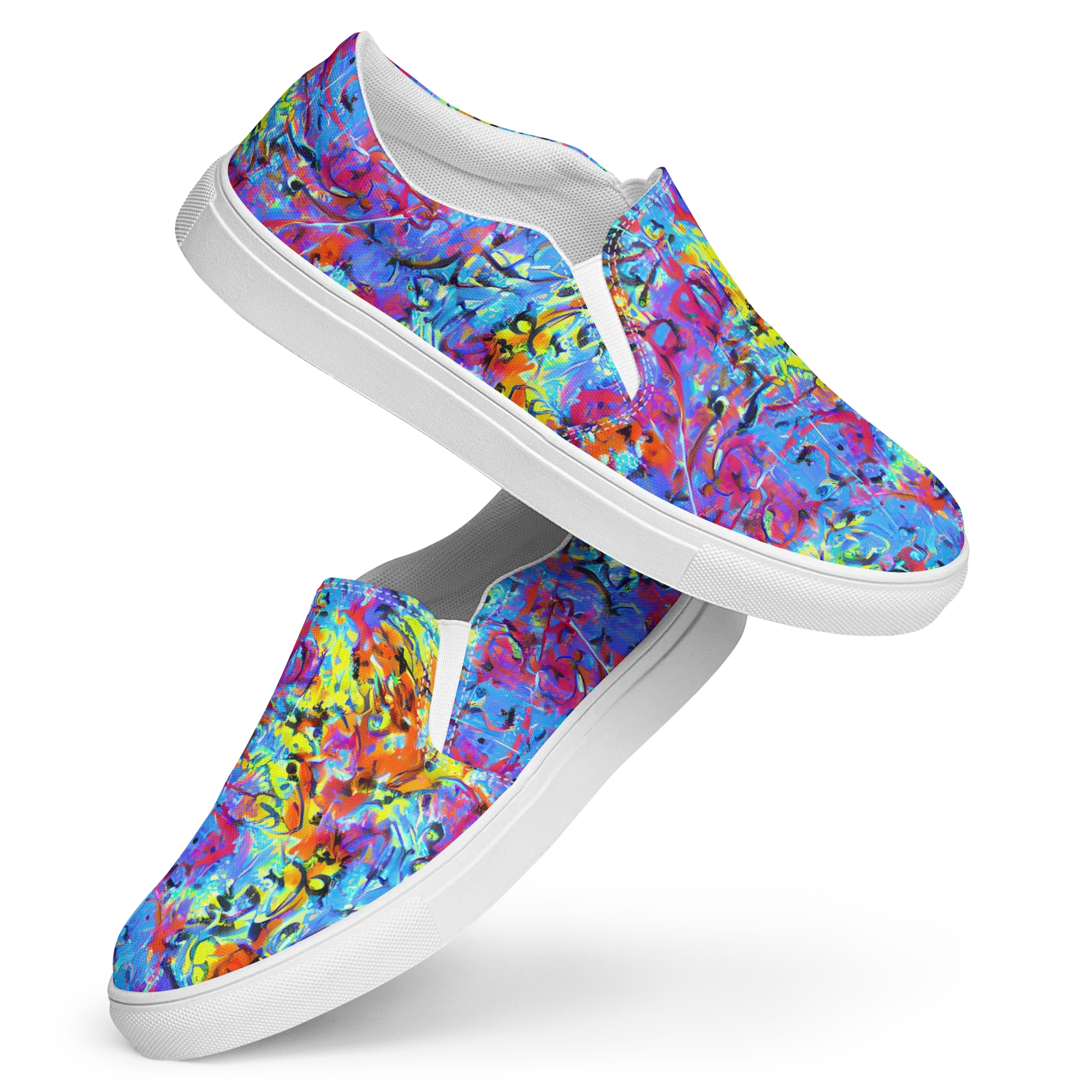 Electric Fervor on Women's Slip-On Canvas Shoes — Front