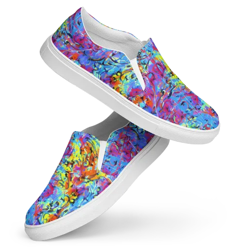 Electric Fervor on a Women's Slip-On Canvas Shoes