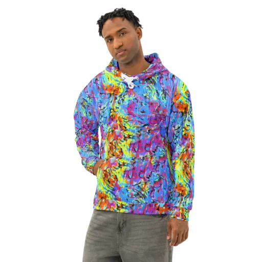 Electric Fervor on a Cotton Hoodie