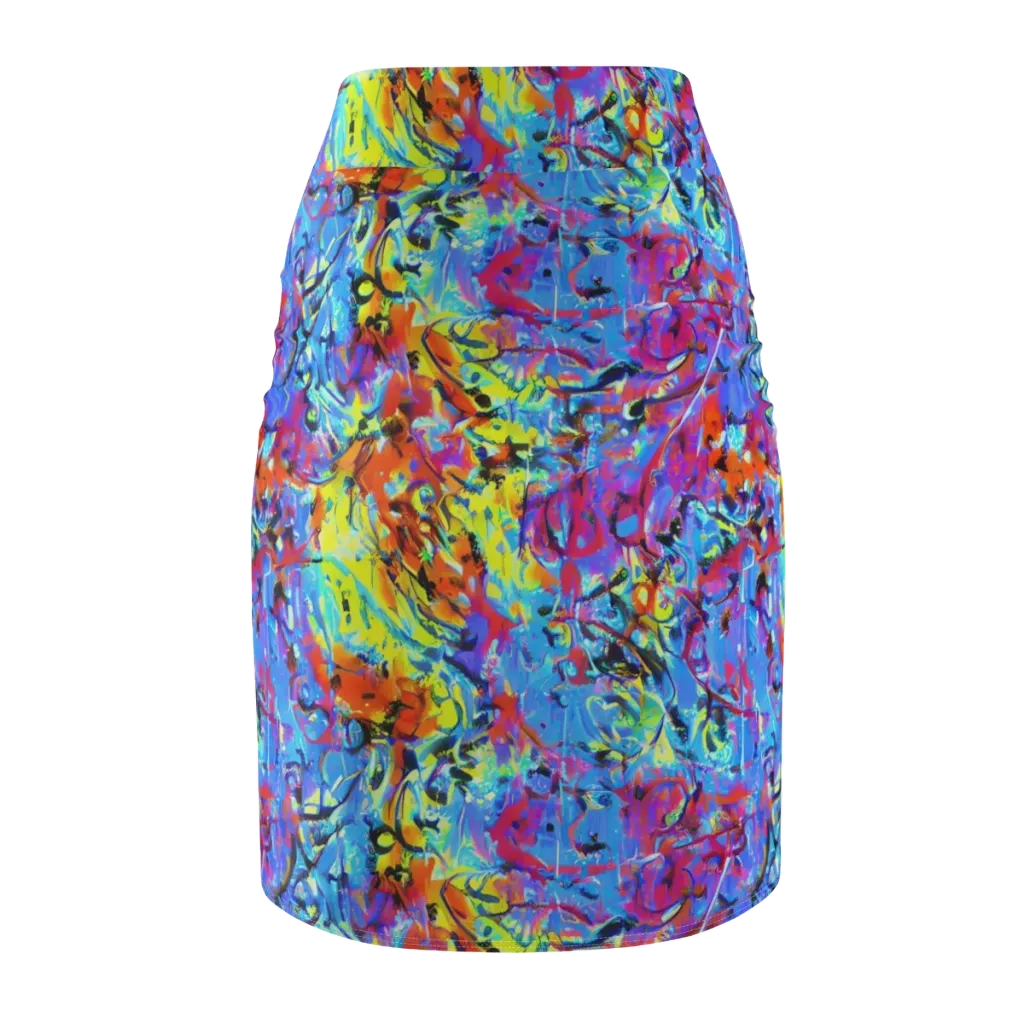 Electric Fervor on Pencil Skirt — Back