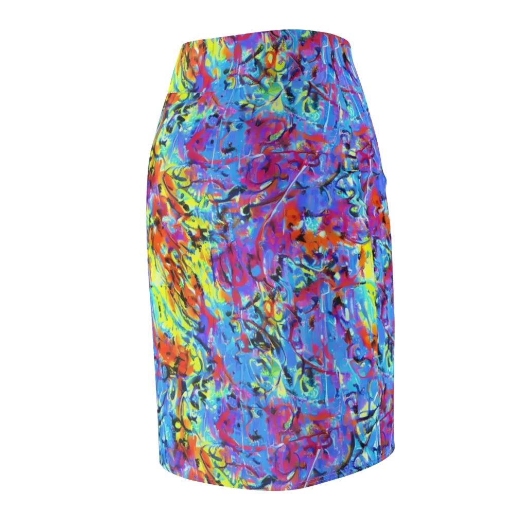 Electric Fervor on Pencil Skirt — Back Side