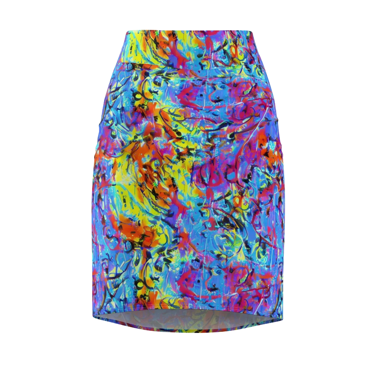 Electric Fervor on Pencil Skirt — Front