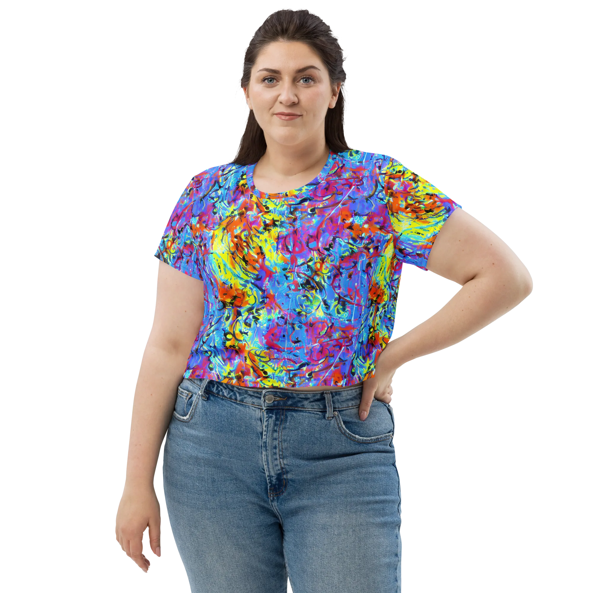 Electric Fervor on Crop Tee — Front