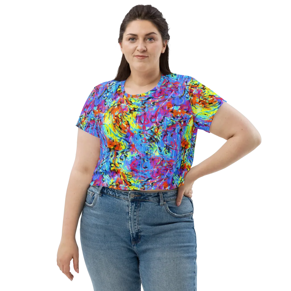 Electric Fervor on Crop Tee — Front