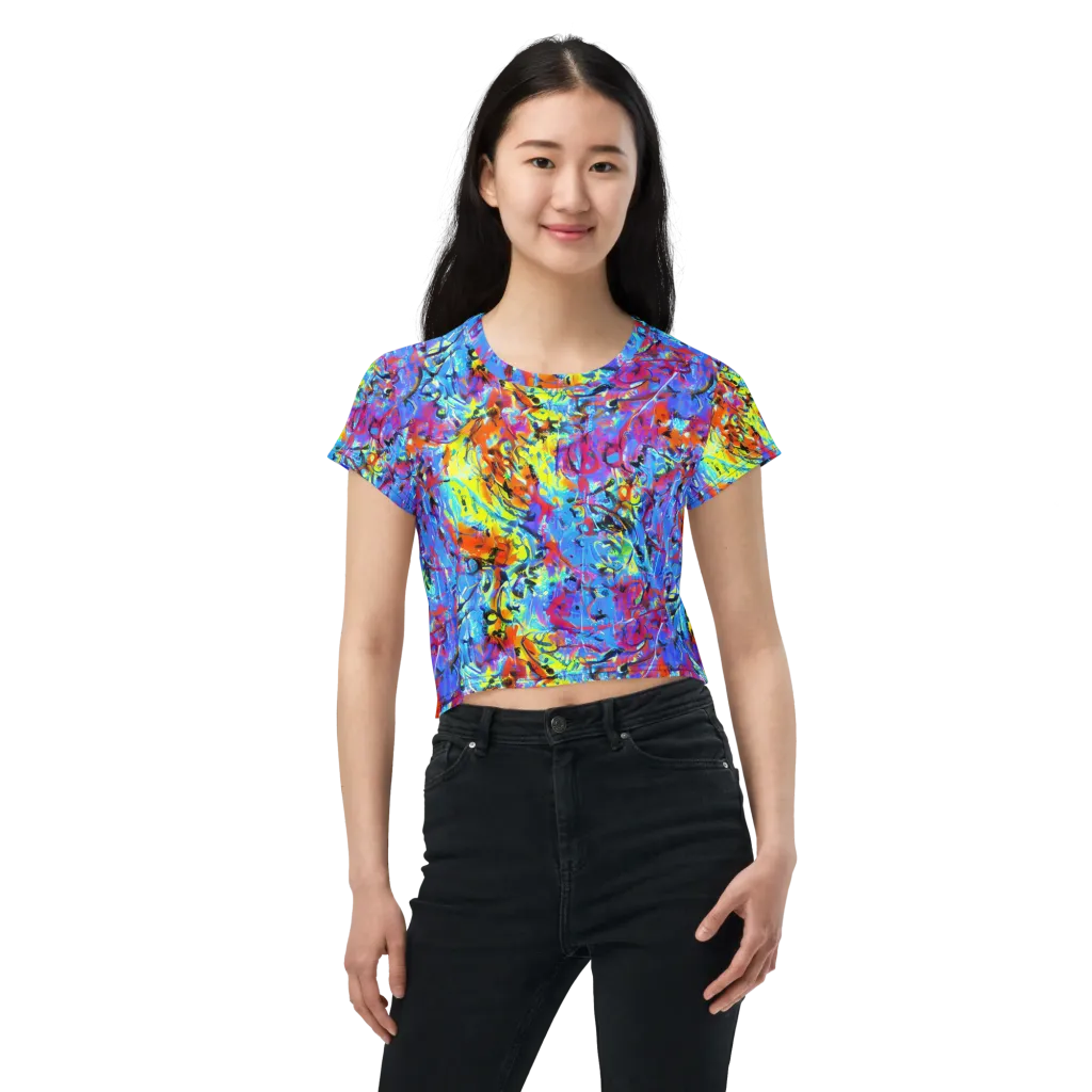 Electric Fervor on Crop Tee — Front