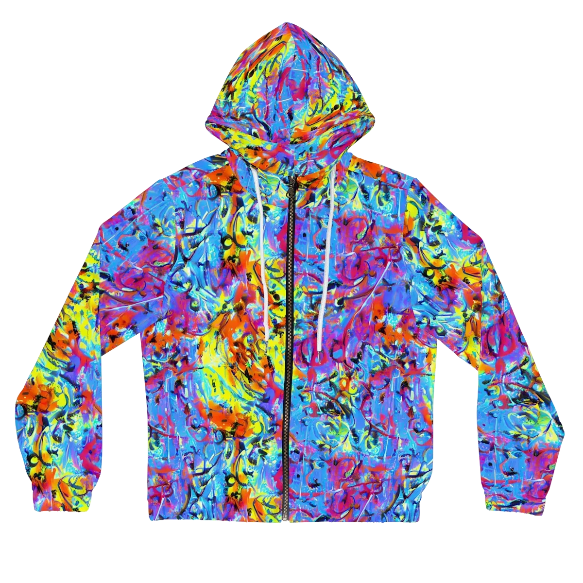 Electric Fervor on Women's Full-Zip Hoodie — Front