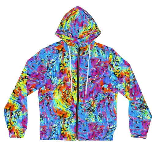 Electric Fervor on a Women's Full-Zip Hoodie