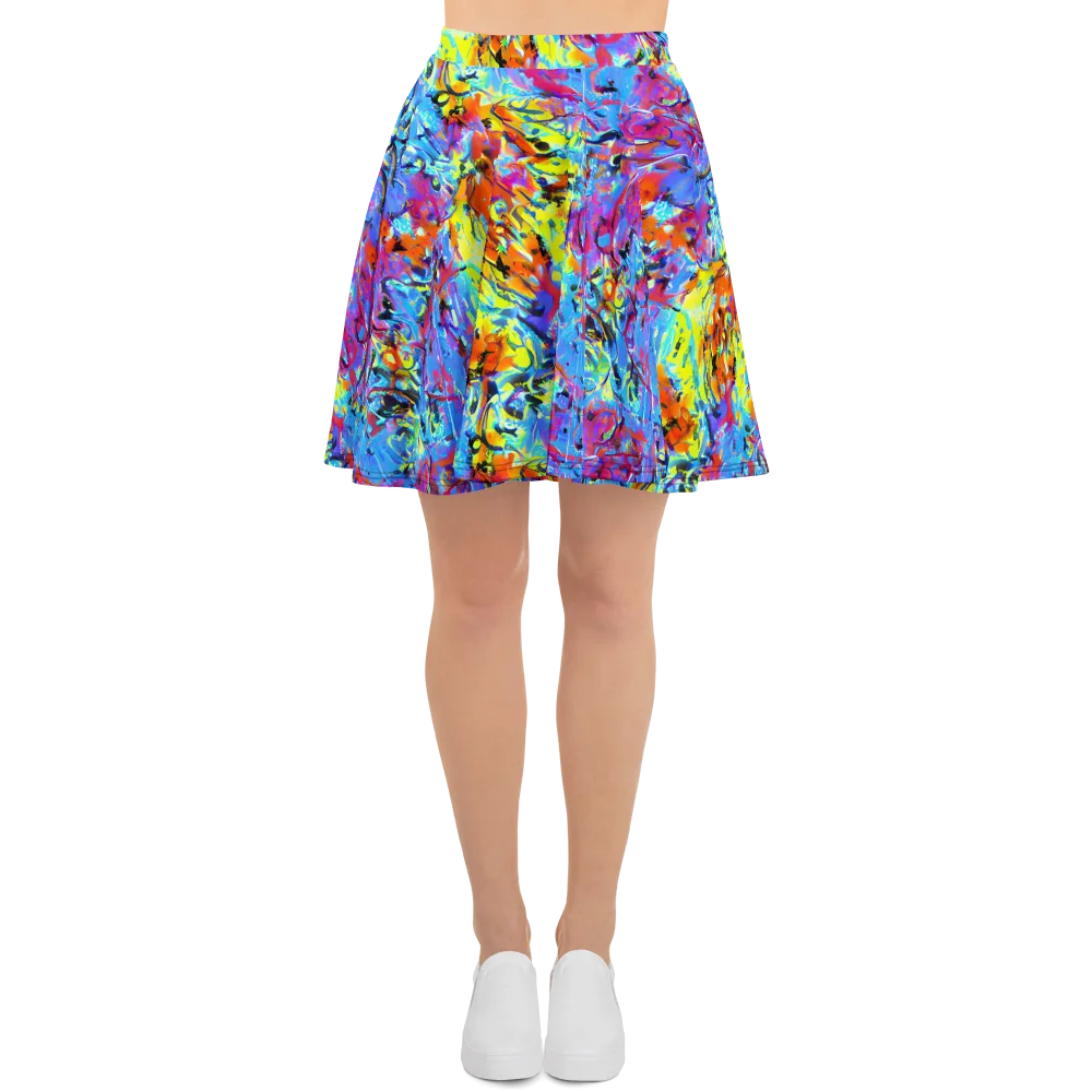 Electric Fervor on Skater Skirt — Front