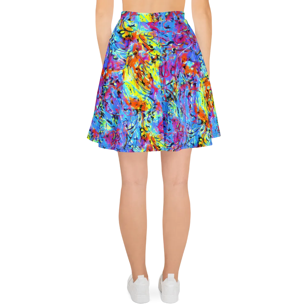Electric Fervor on Skater Skirt — Back