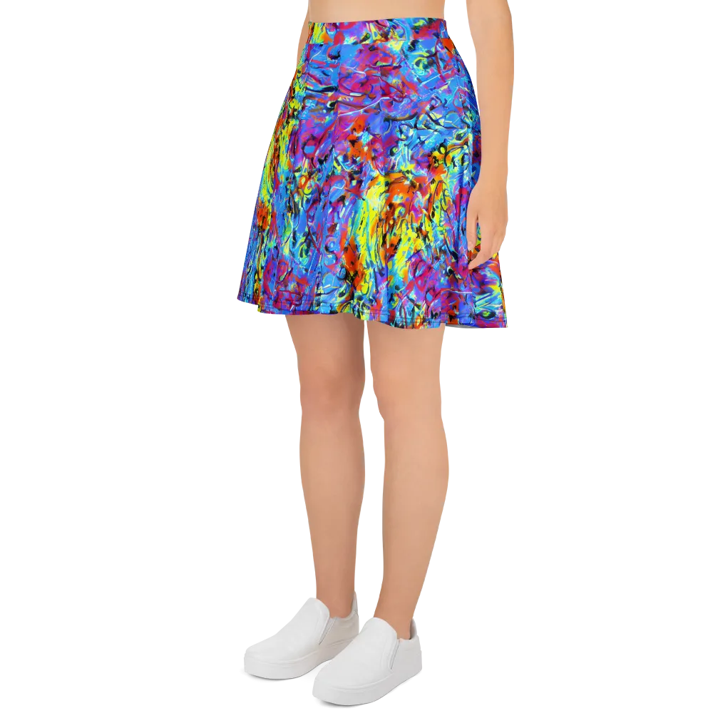 Electric Fervor on Skater Skirt — Left