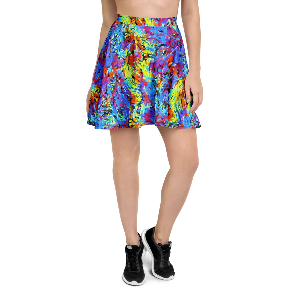Electric Fervor on Skater Skirt — Front