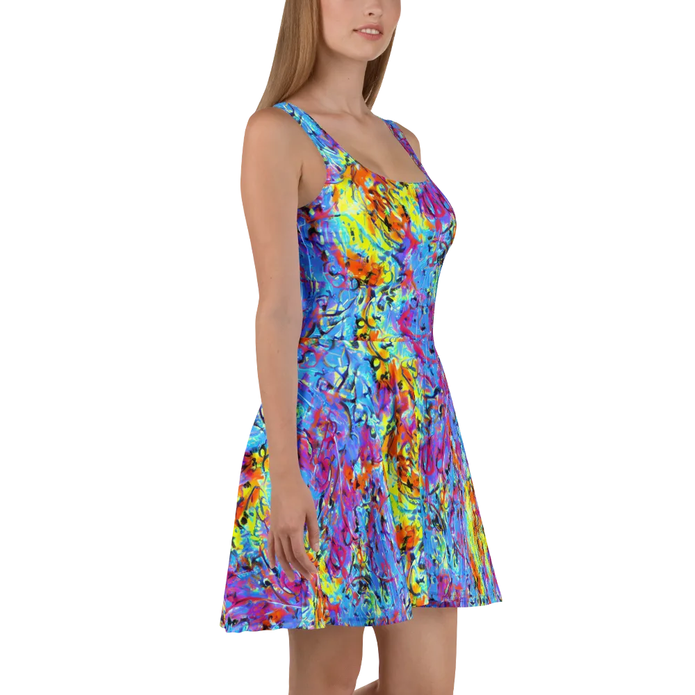 Electric Fervor on Skater Dress — Right
