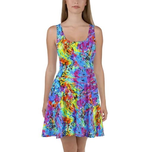 Electric Fervor on a Skater Dress