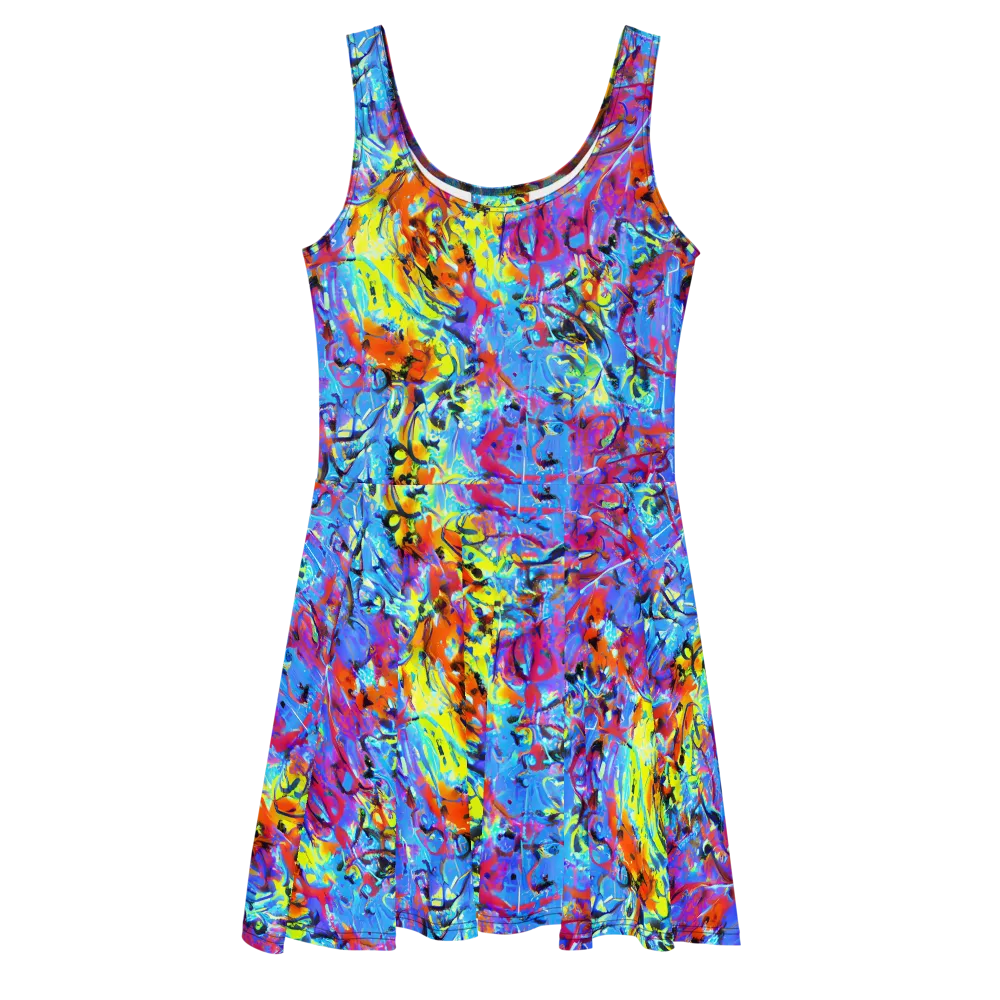 Electric Fervor on Skater Dress — Front