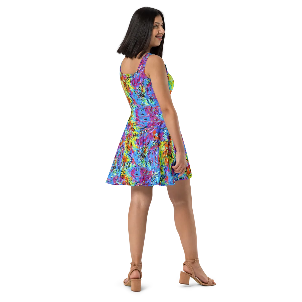 Electric Fervor on Skater Dress — Right