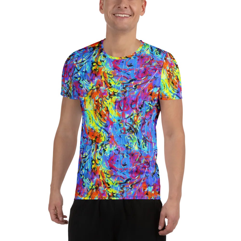 Electric Fervor on Men's Athletic T-Shirt — Front