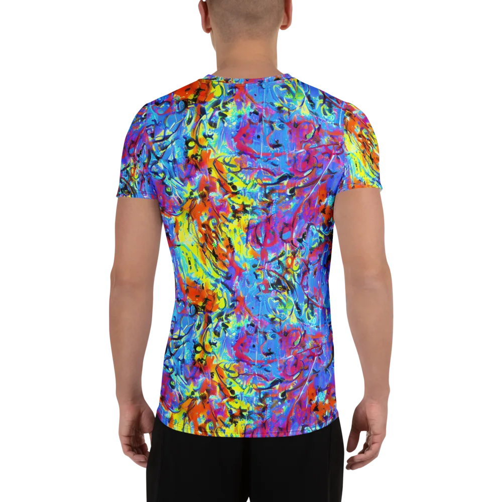 Electric Fervor on Men's Athletic T-Shirt — Back