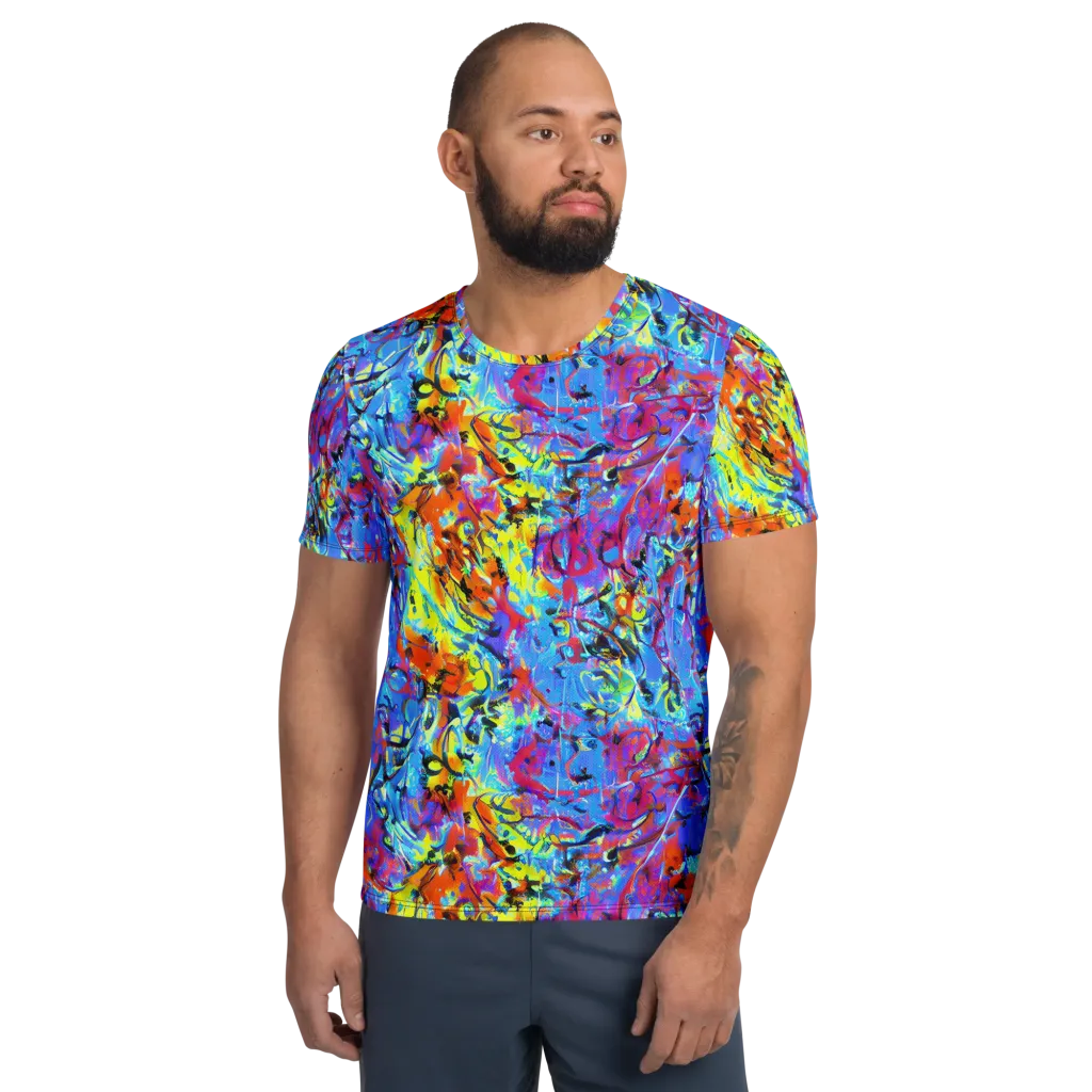Electric Fervor on Men's Athletic T-Shirt — Front