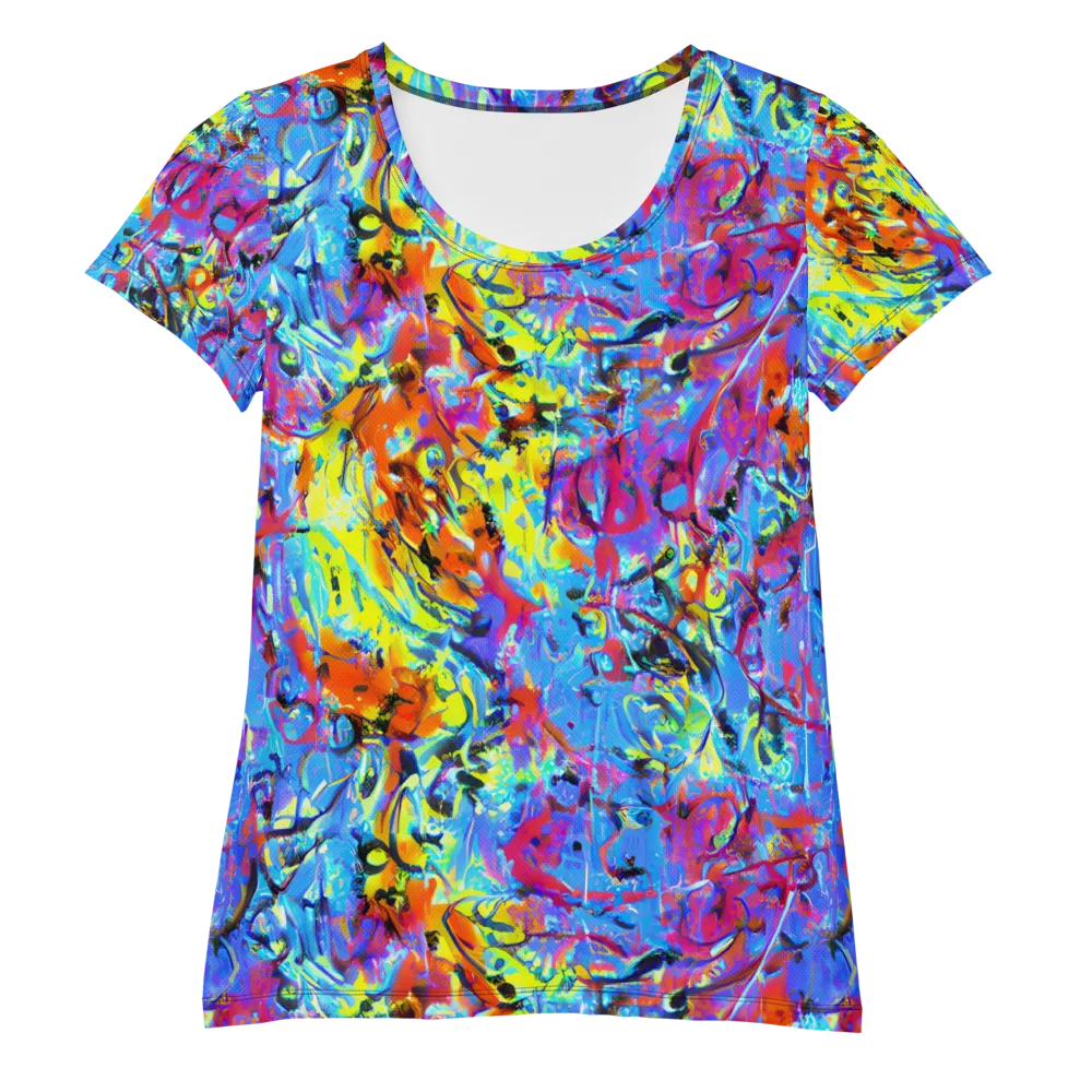 Electric Fervor on Women's Athletic T-Shirt — Front