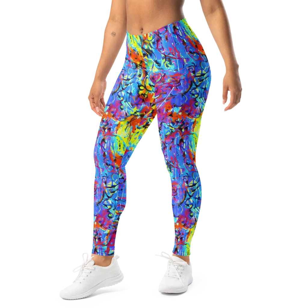 Electric Fervor on Leggings — Left Front