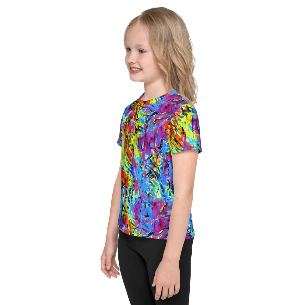 Electric Fervor on Kids Crew Neck T-Shirt — Left