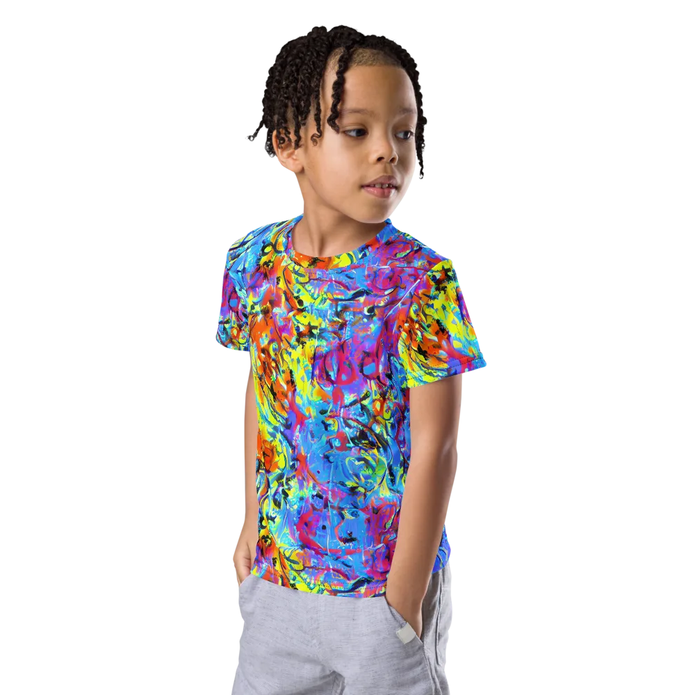 Electric Fervor on Kids Crew Neck T-Shirt — Left Front