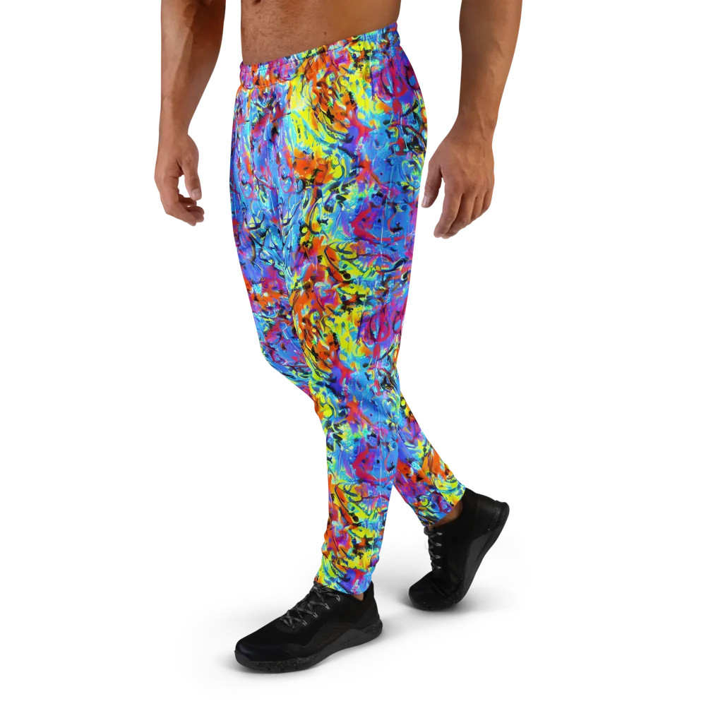 Electric Fervor on Men's Joggers — Left