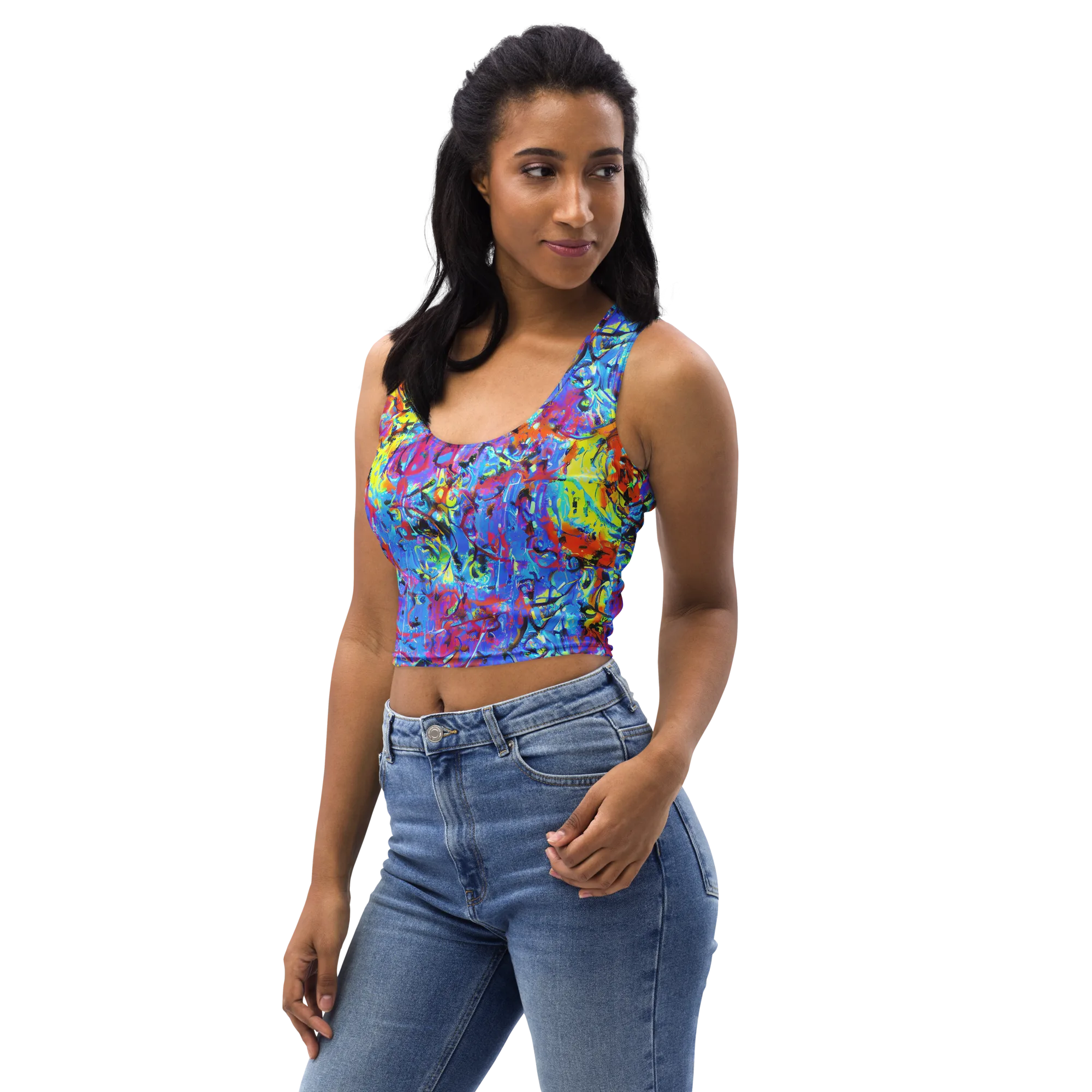 Electric Fervor on Crop Top — Left Front