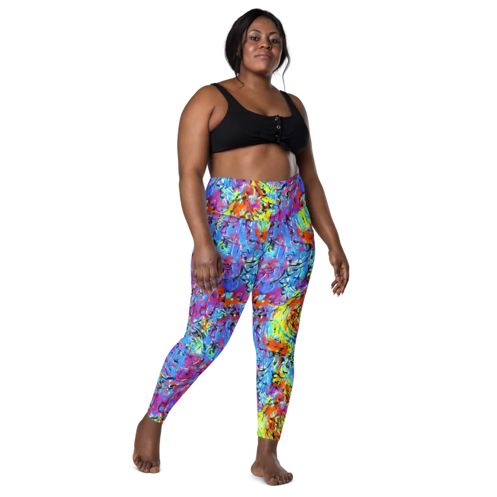 Electric Fervor on Leggings with Pockets — Front