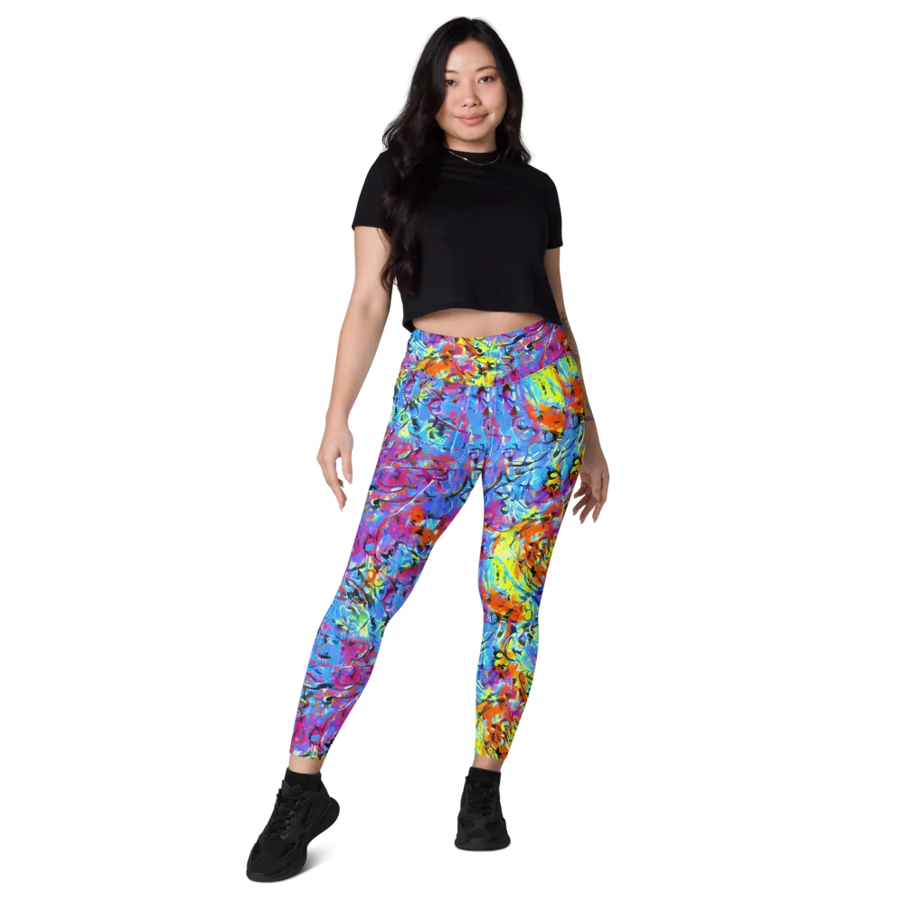 Electric Fervor on Leggings with Pockets — Front