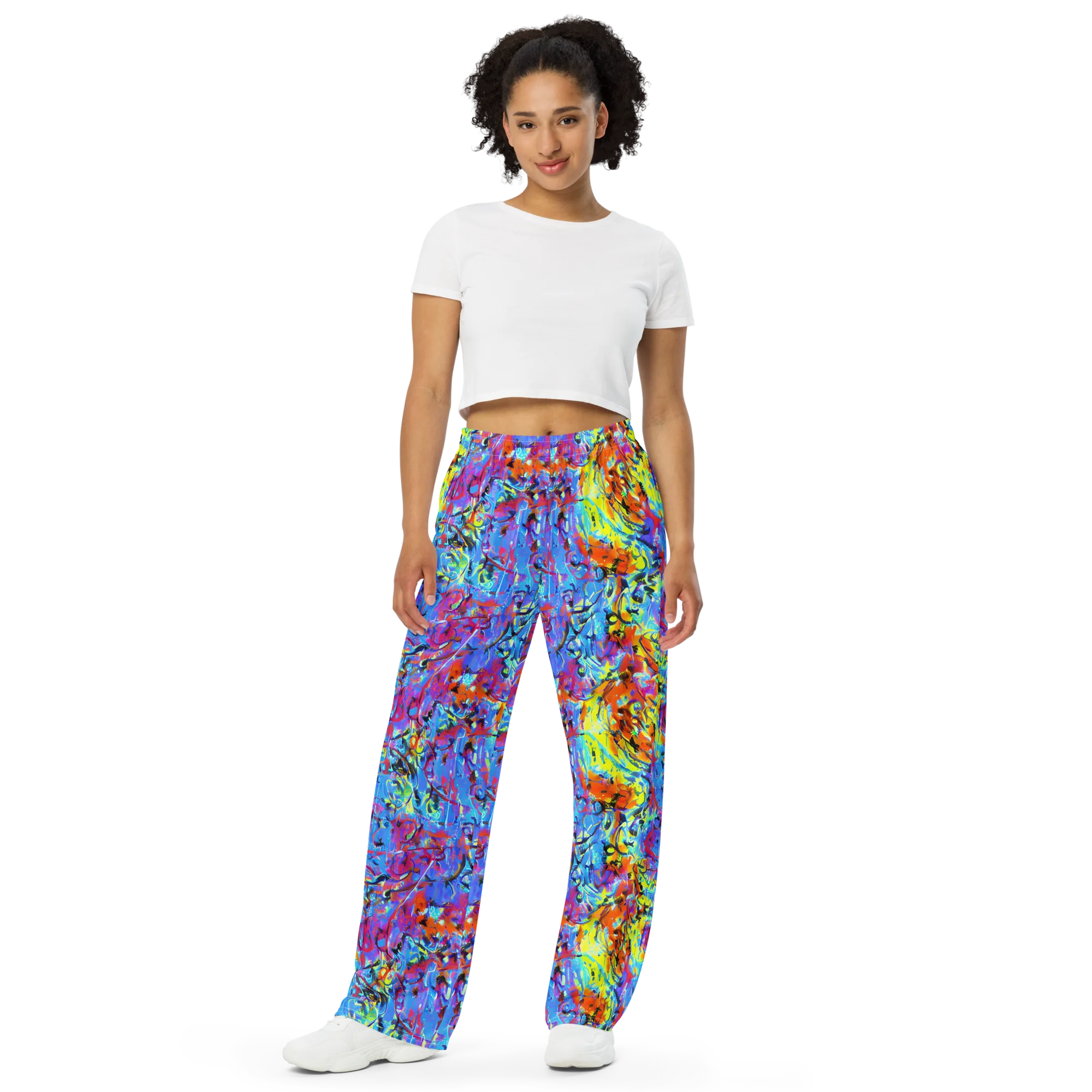 Electric Fervor on Wide-Leg Pants — Front