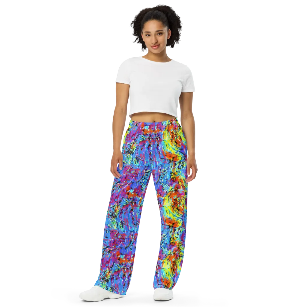 Electric Fervor on Wide-Leg Pants — Front