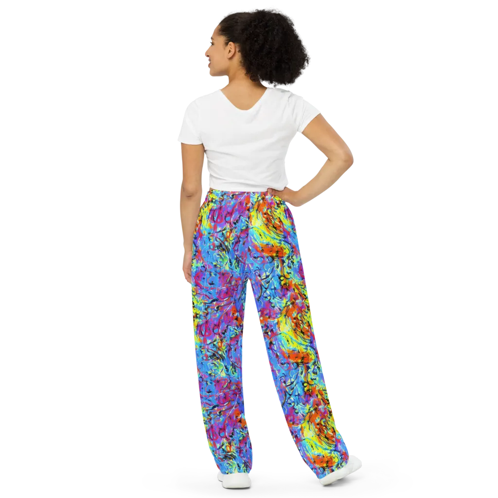 Electric Fervor on Wide-Leg Pants — Back